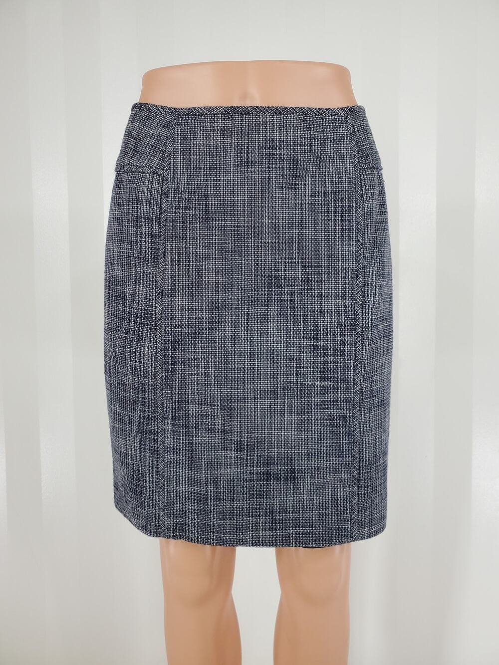 Banana Republic Blue Gray Tweed Pencil Skirt Career Sz 10